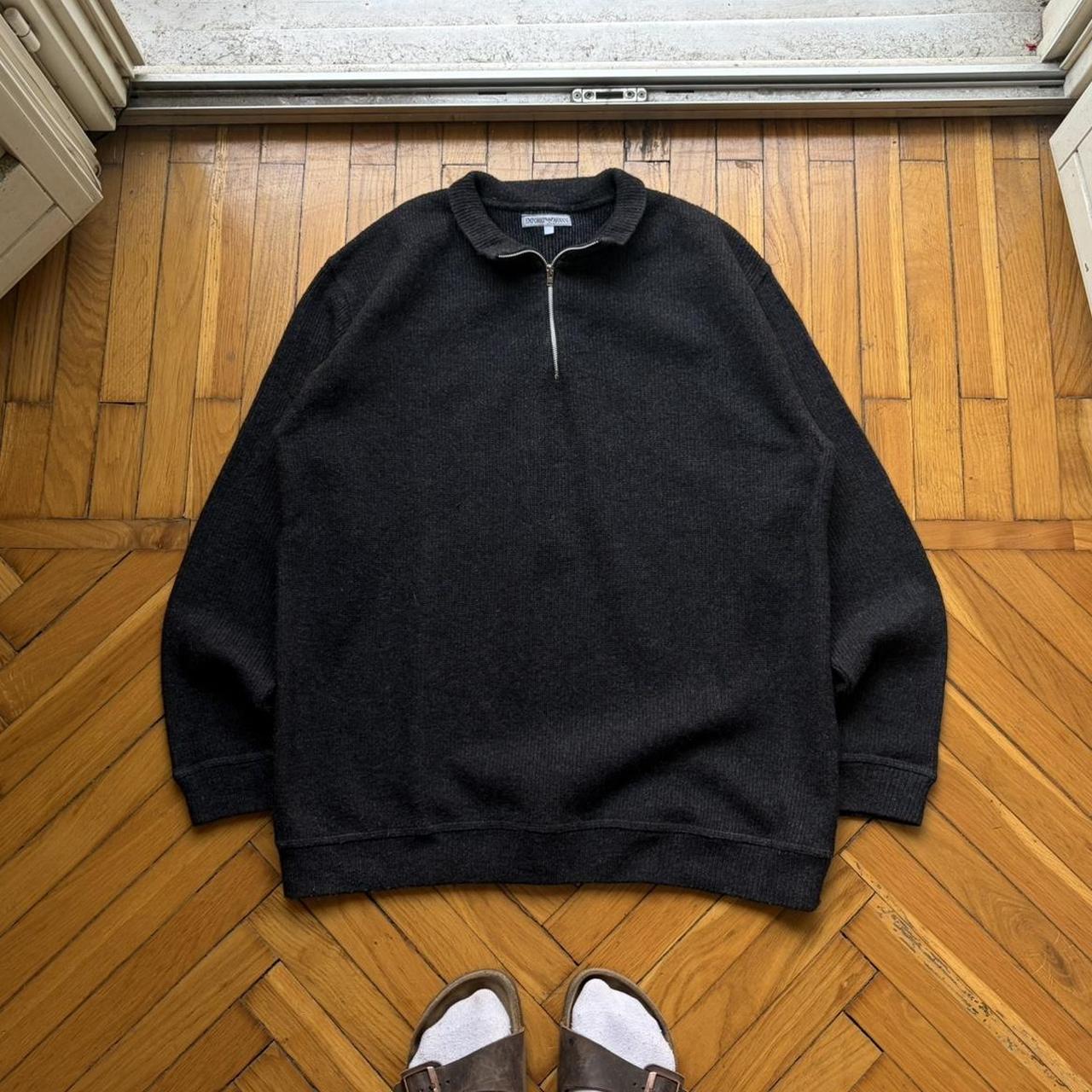 1990s Emporio Armani Q Zip Knitted Jumper L