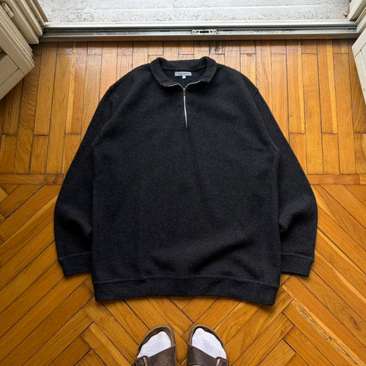 1990s Emporio Armani Q Zip Knitted Jumper L