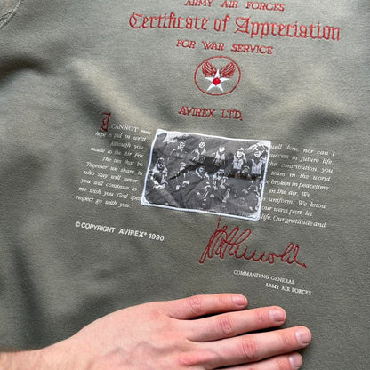 1990 Avirex Graphic Sweatshirt Green M