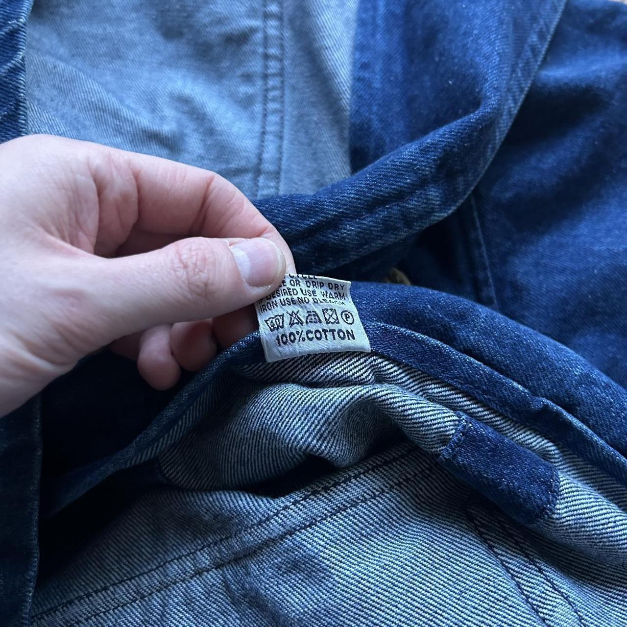 1990s Valentino Denim Duffle Coat Blue XL