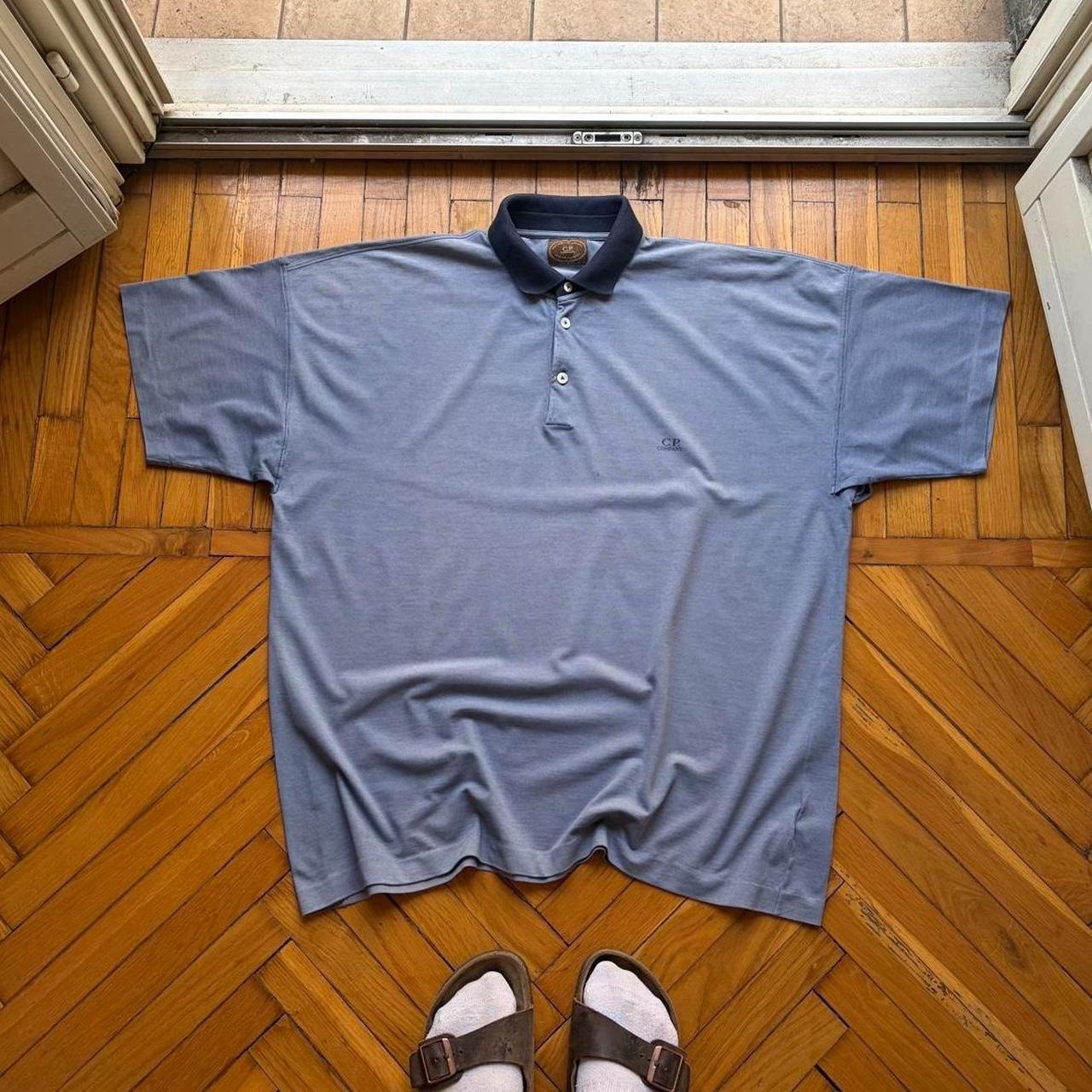 1980s CP Company Polo Shirt Blue XXL
