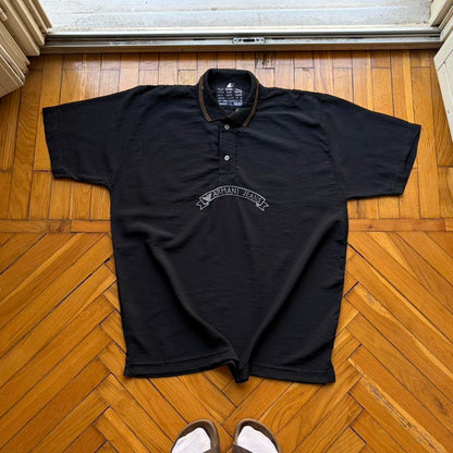 1990s Armani Jeans Polo Shirt Black M