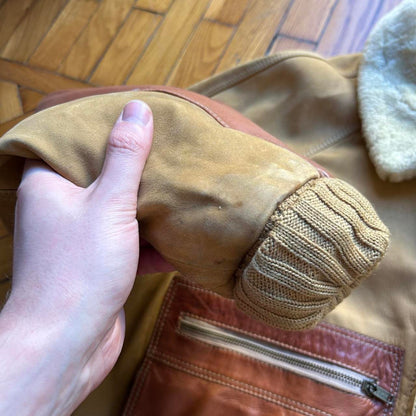 1990s Timberland Leather Shearling Jacket L