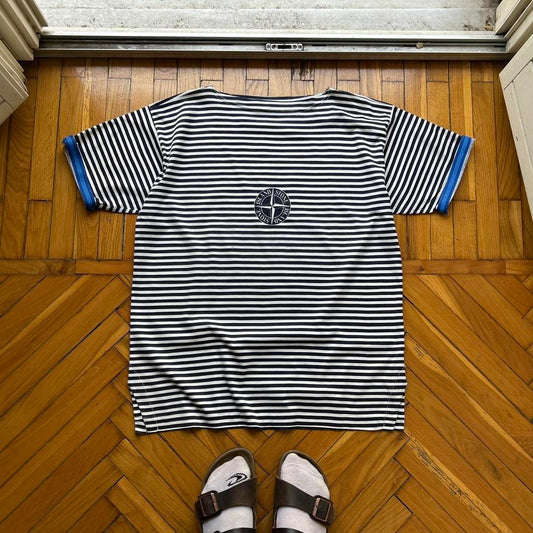 1980s Stone Island Striped T Shirt L