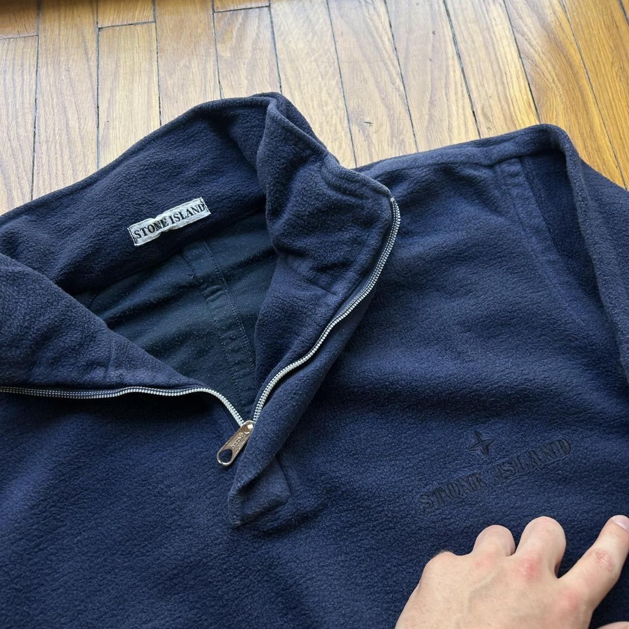 1980s Stone Island Fleece Hoodie Navy XL