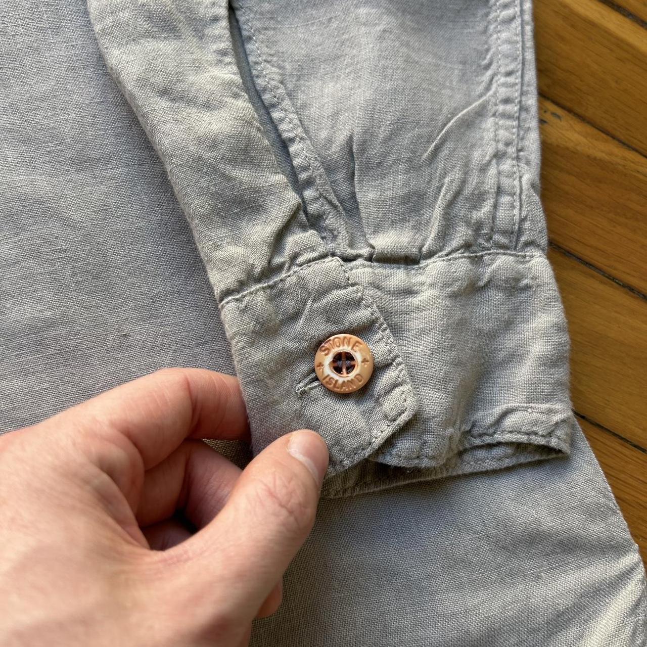 1995 Stone Island Marina Linen Shirt Grey L