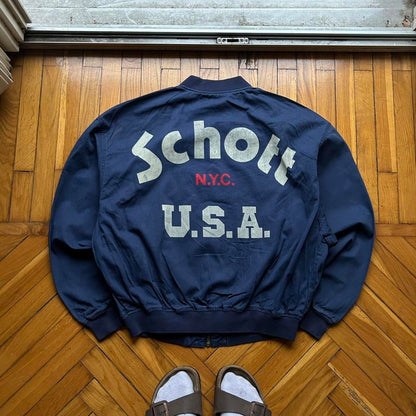 1990s Schott Bomber Jacket Navy L