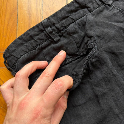 2000s Armani Jeans Linen Trousers Black 30W 30L