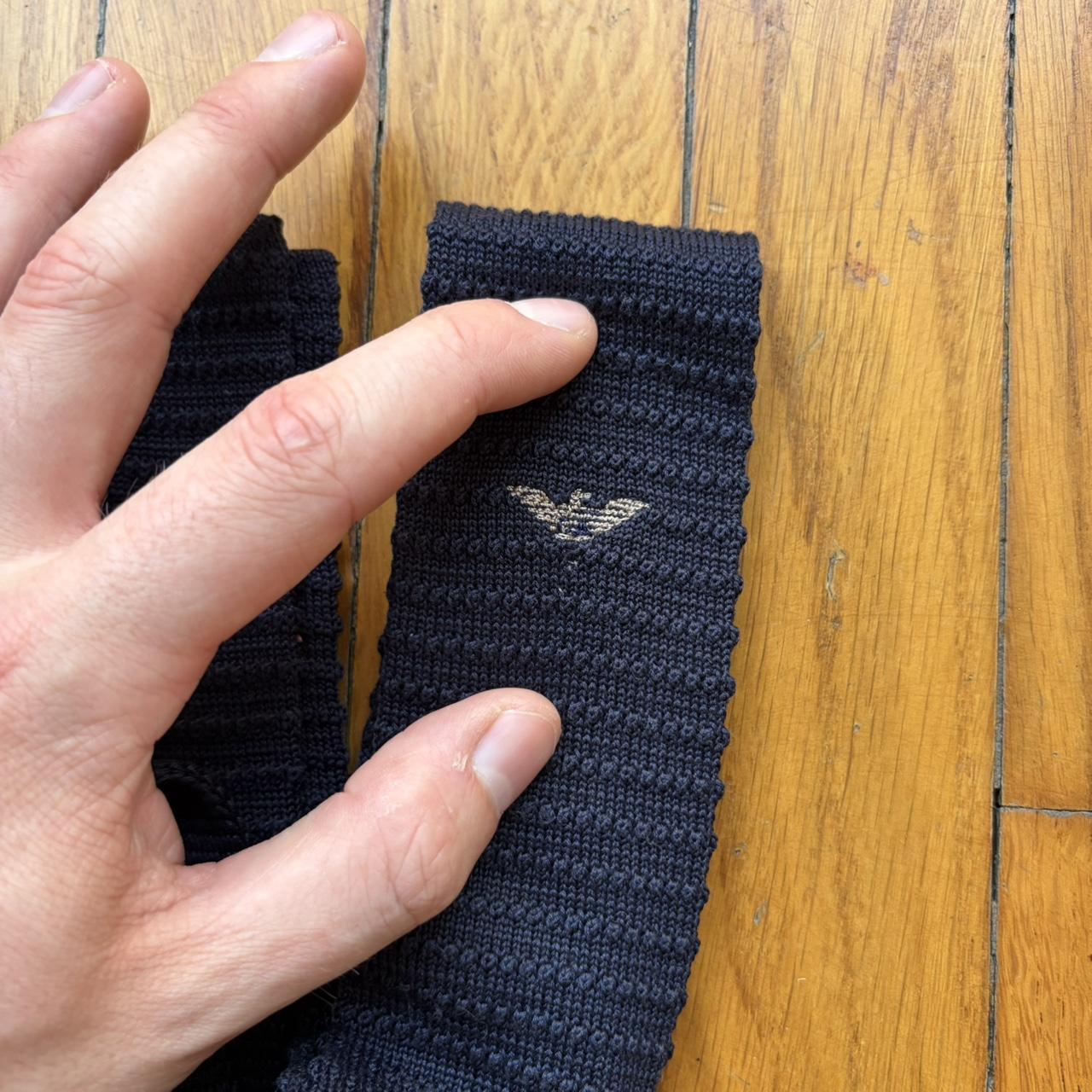 1980s Giorgio Armani Knitted Tie Navy OS