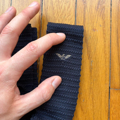 1980s Giorgio Armani Knitted Tie Navy OS
