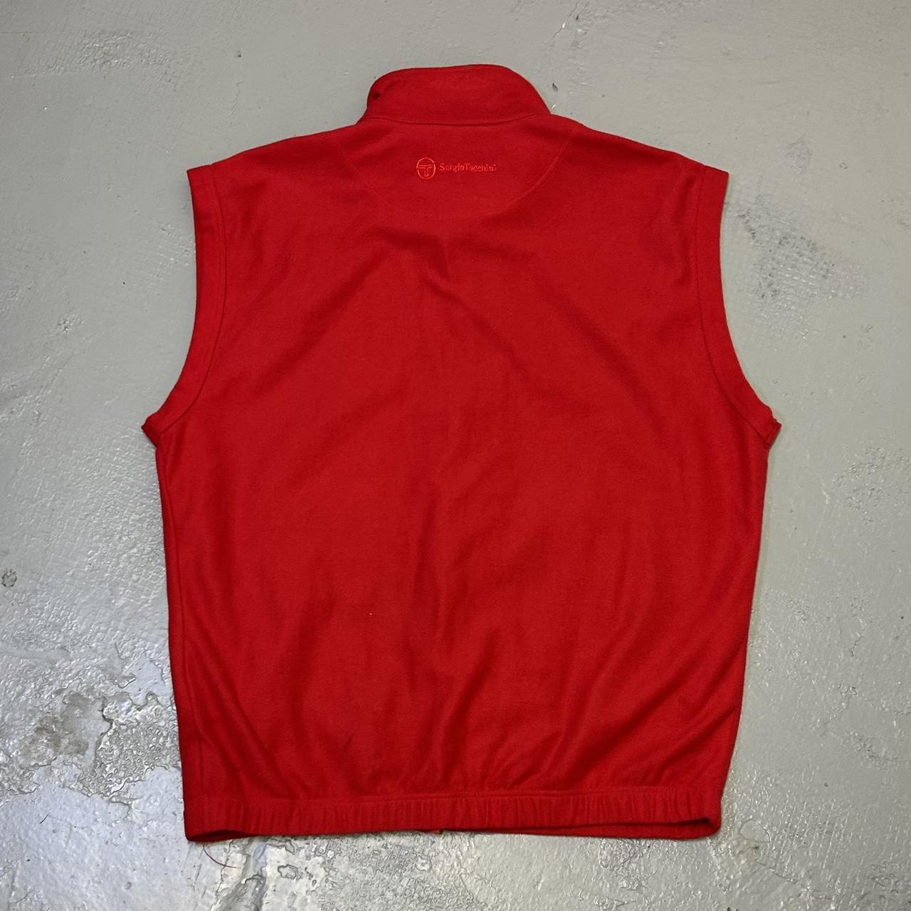 1990s Sergio Tacchini Fleece Gilet Red XL