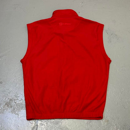 1990s Sergio Tacchini Fleece Gilet Red XL