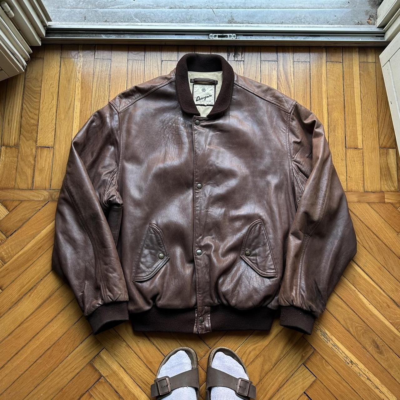 1990s Chevignon Leather Jacket Brown XXL