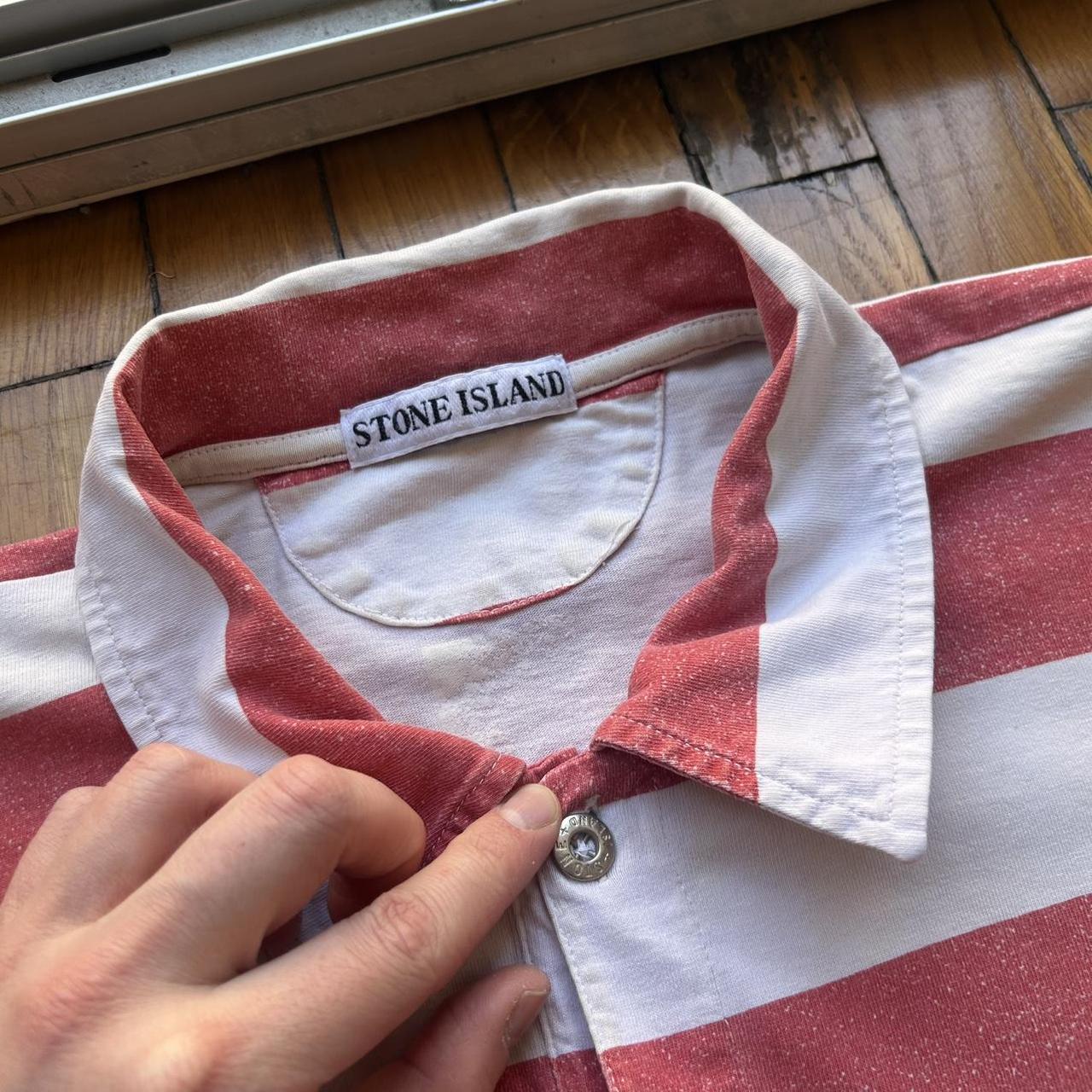 1990s Stone Island Marina Striped Polo Shirt XL