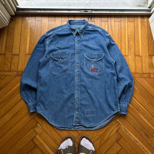 1980s Best Company Denim Shirt Blue L