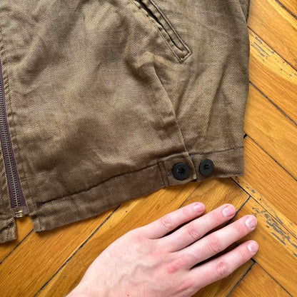 1987 Boneville Hemp Bomber Jacket Brown L
