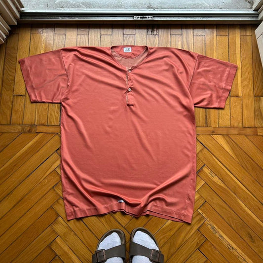 1980s CP Company Henley T Shirt Orange M