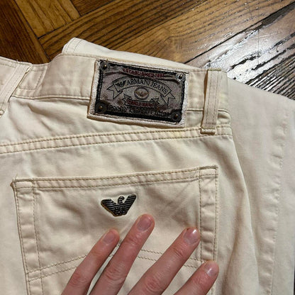 1990s Armani Trousers Cream 34W 28L