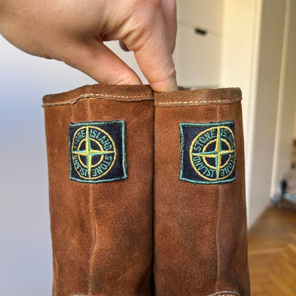 1980s Stone Island Marina Suede Boots Brown UK 10