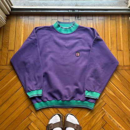 1990s Valentino Beachwear Sweatshirt Purple XL