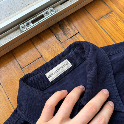 2000s Emporio Armani Corduroy Shirt Navy M