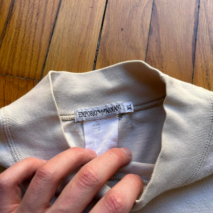 1980s Emporio Armani LS Graphic T Shirt Beige L