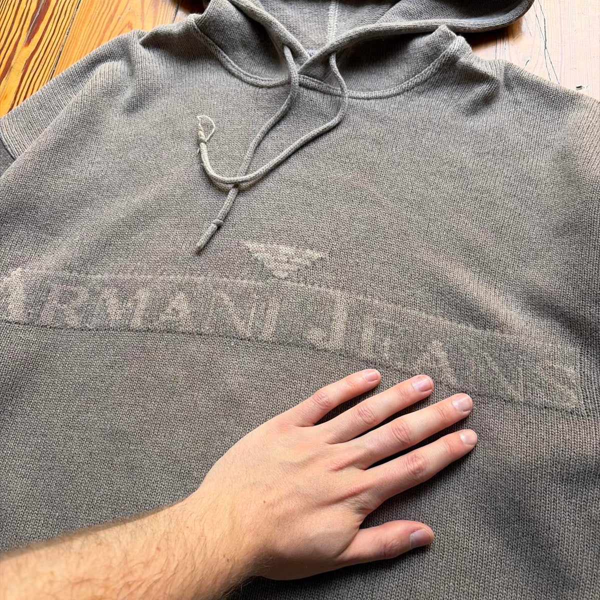 1990s Armani Jeans Knitted Hoodie M