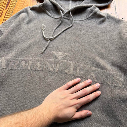 1990s Armani Jeans Knitted Hoodie M