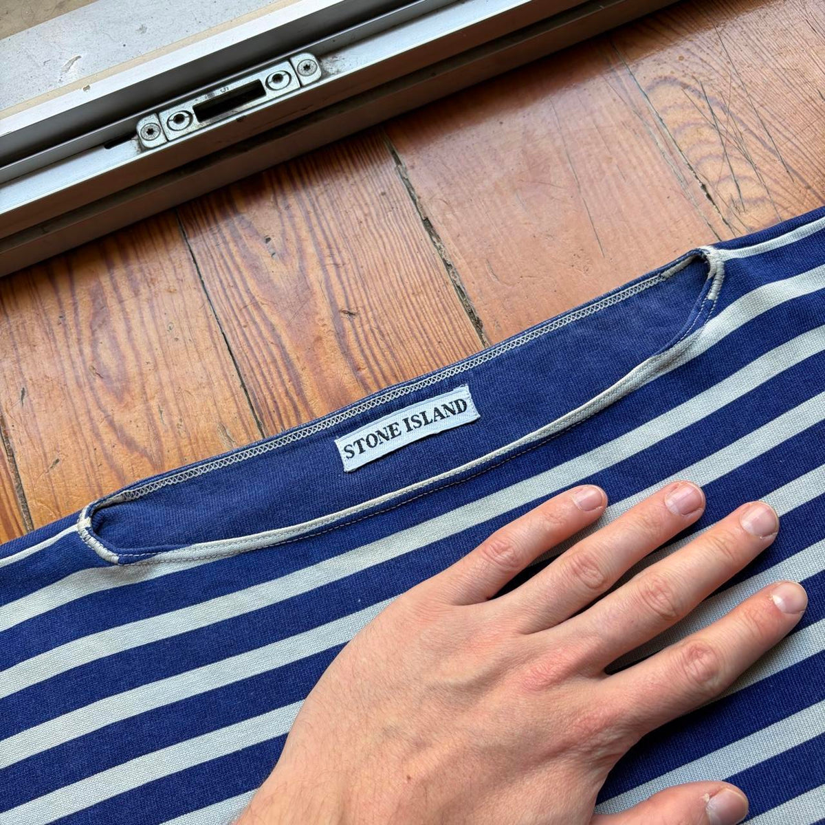 1980s Stone Island Striped T Shirt L