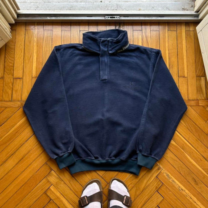 1980s Stone Island Fleece Hoodie Navy XL