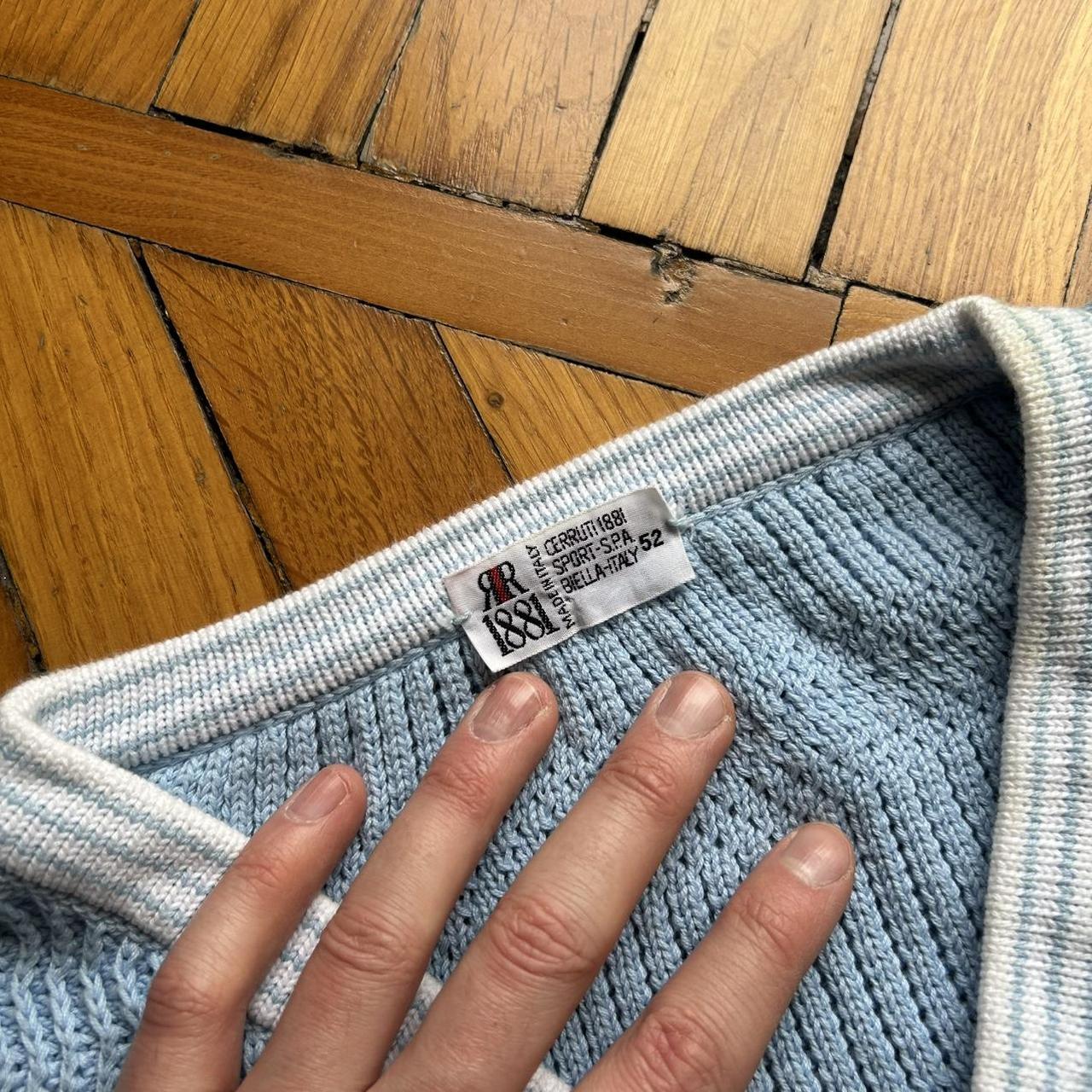 1980s Cerruti 1881 Knitted Vest Blue XL