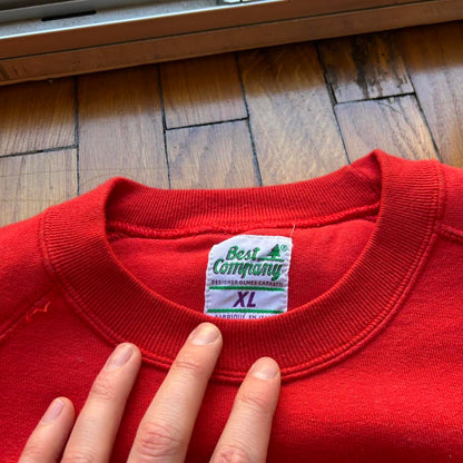1980s Best Company Ski Sweatshirt Red XL