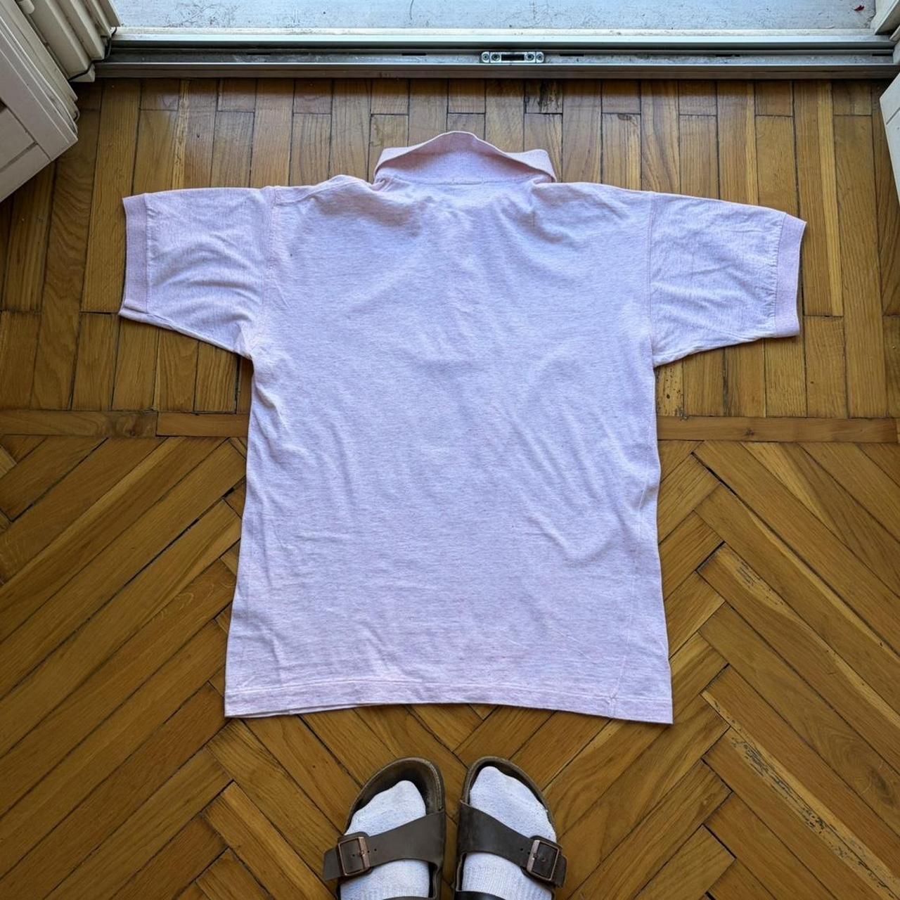 1980s Emporio Armani Graphic Polo Shirt Pink S