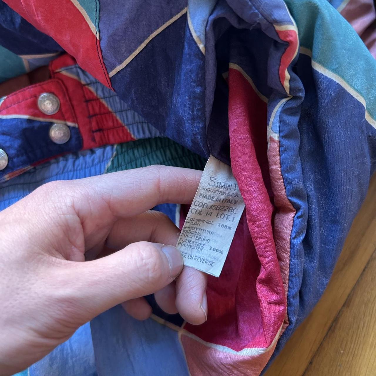 1990s Armani Jeans Multicoloured Puffer Jacket XL