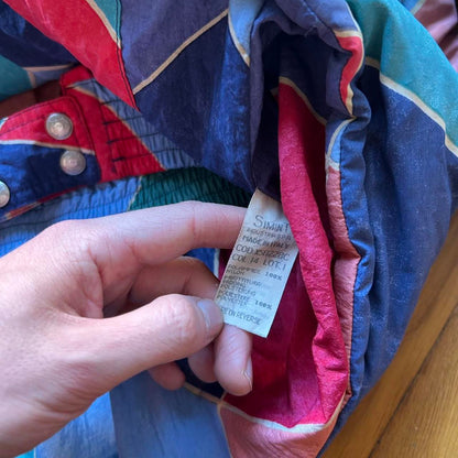 1990s Armani Jeans Multicoloured Puffer Jacket XL