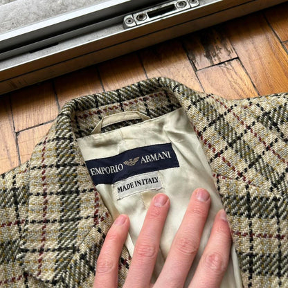 1980s Emporio Armani Checked Blazer Jacket Women's S