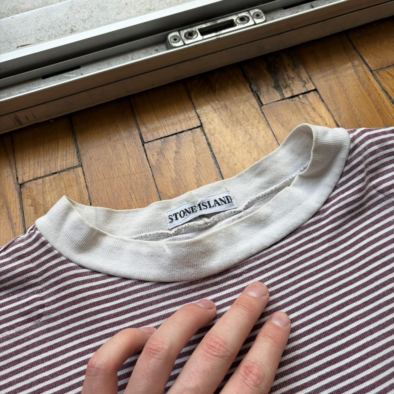 1990s Stone Island Striped T Shirt L