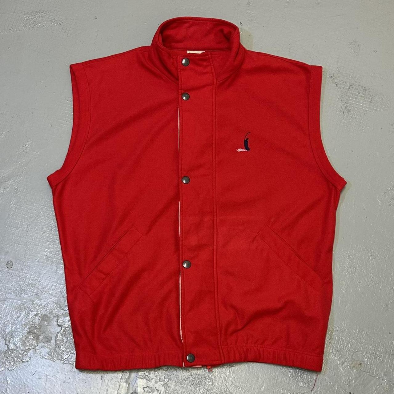 1990s Sergio Tacchini Fleece Gilet Red XL