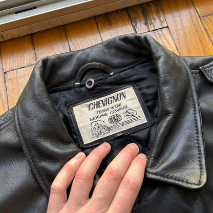 1990s Chevignon Leather Jacket Black S
