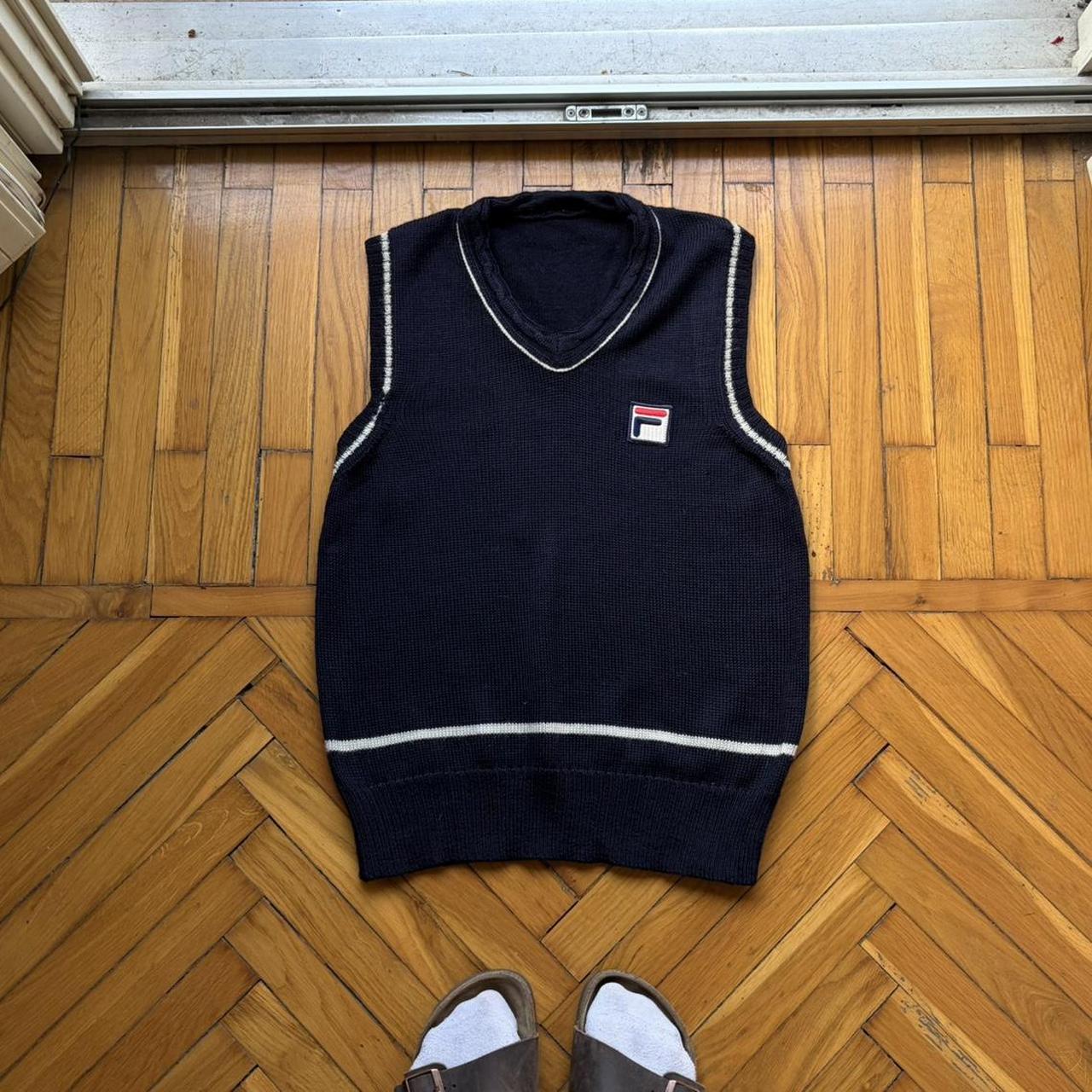 1980s Fila Knitted Vest Navy XS