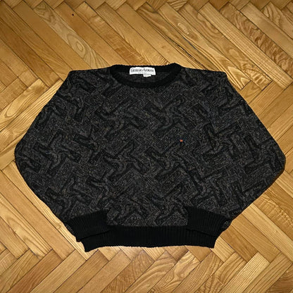 1980s Giorgio Armani Knitted Jumper Black L/52