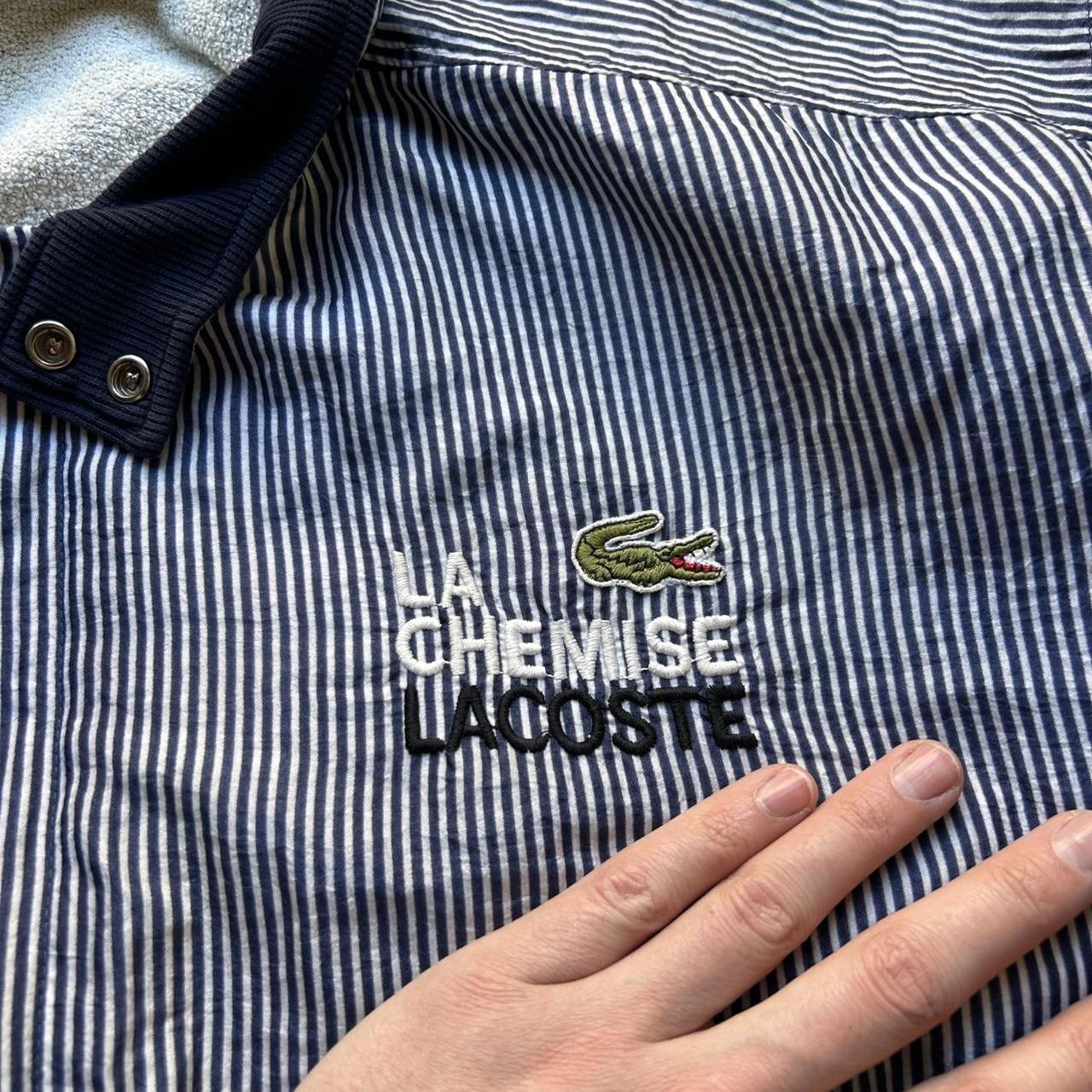 1990s Lacoste Chemise Bomber Jacket Striped XL