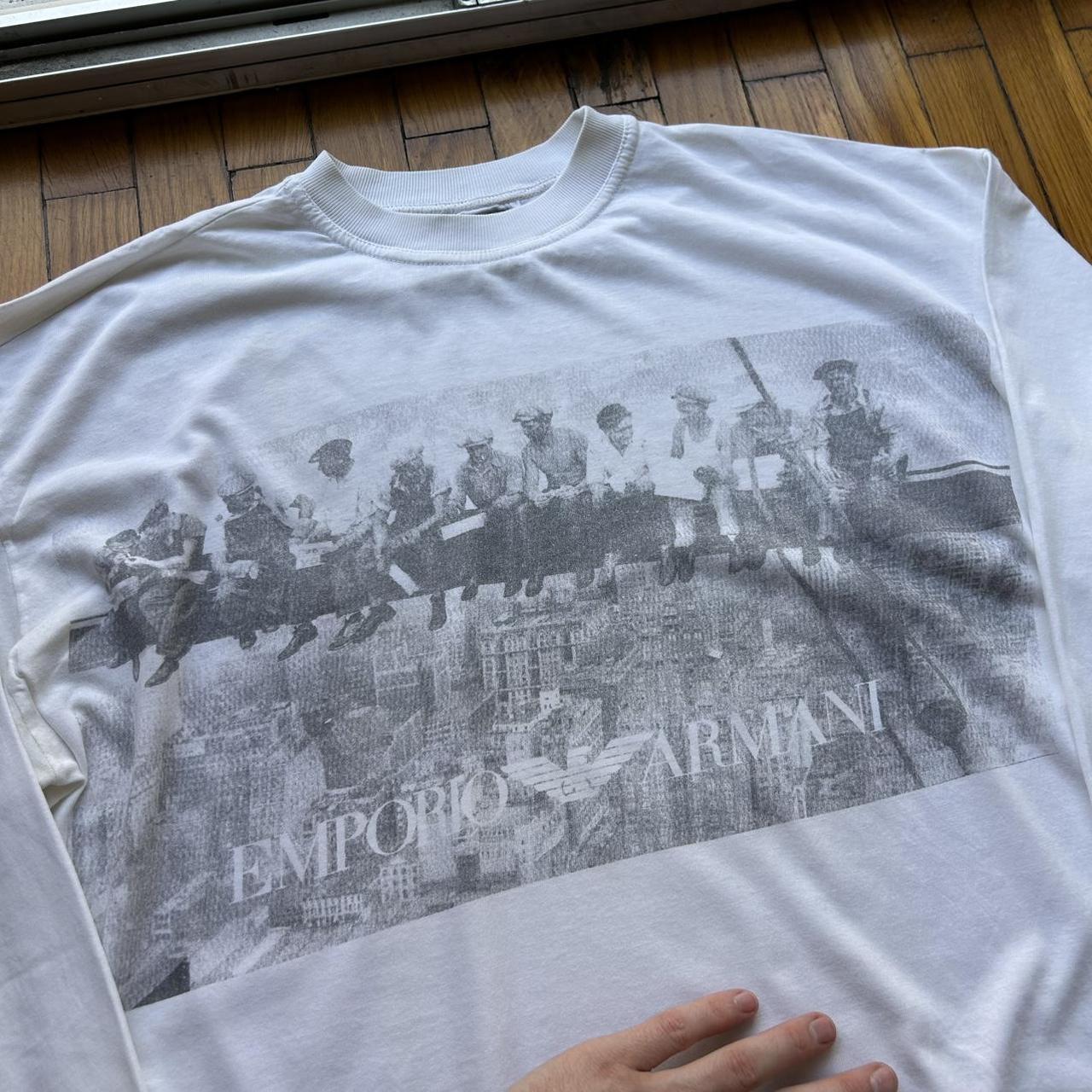 1990s Armani Jeans LS Graphic T Shirt L