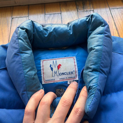 1980s Moncler Grenoble Down Jacket Blue XL