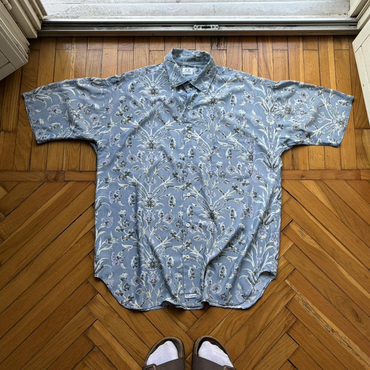 1980s CP Company Floral Shirt Blue L