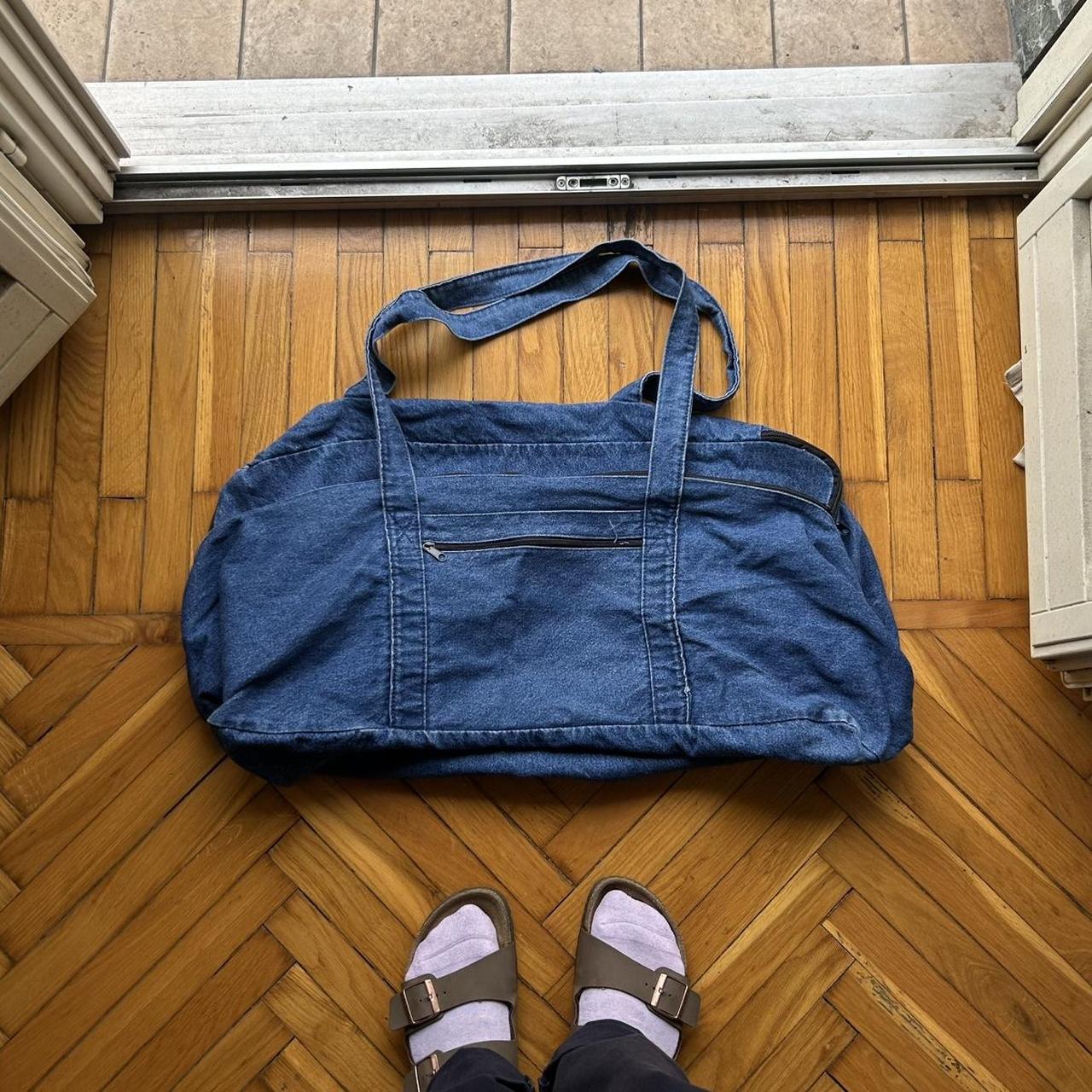 1990s Armani Jeans Denim Duffle Bag