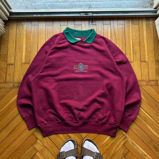 1980s Best Company Collared Sweatshirt XL