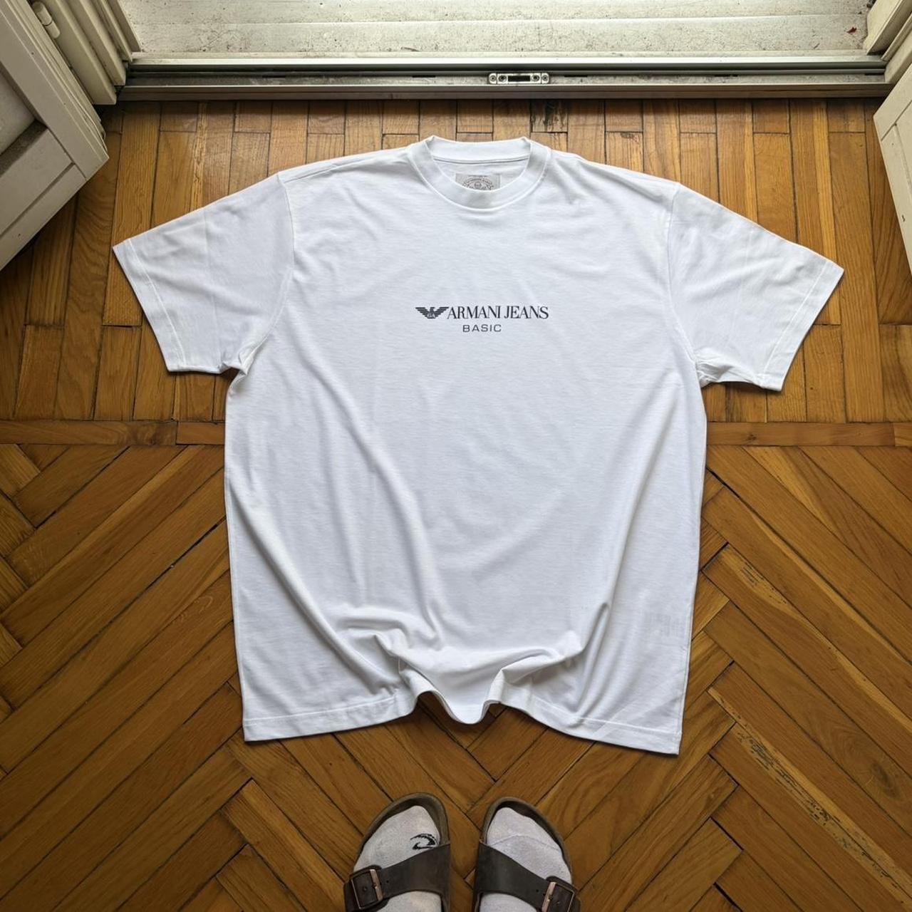 1990s Armani Jeans Basic T Shirt White XL