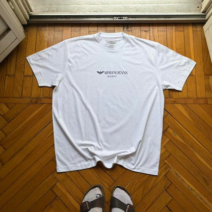 1990s Armani Jeans Basic T Shirt White XL