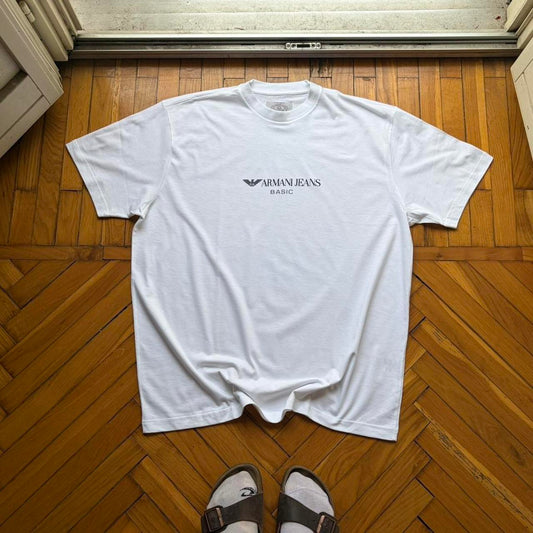 1990s Armani Jeans Basic T Shirt White XL